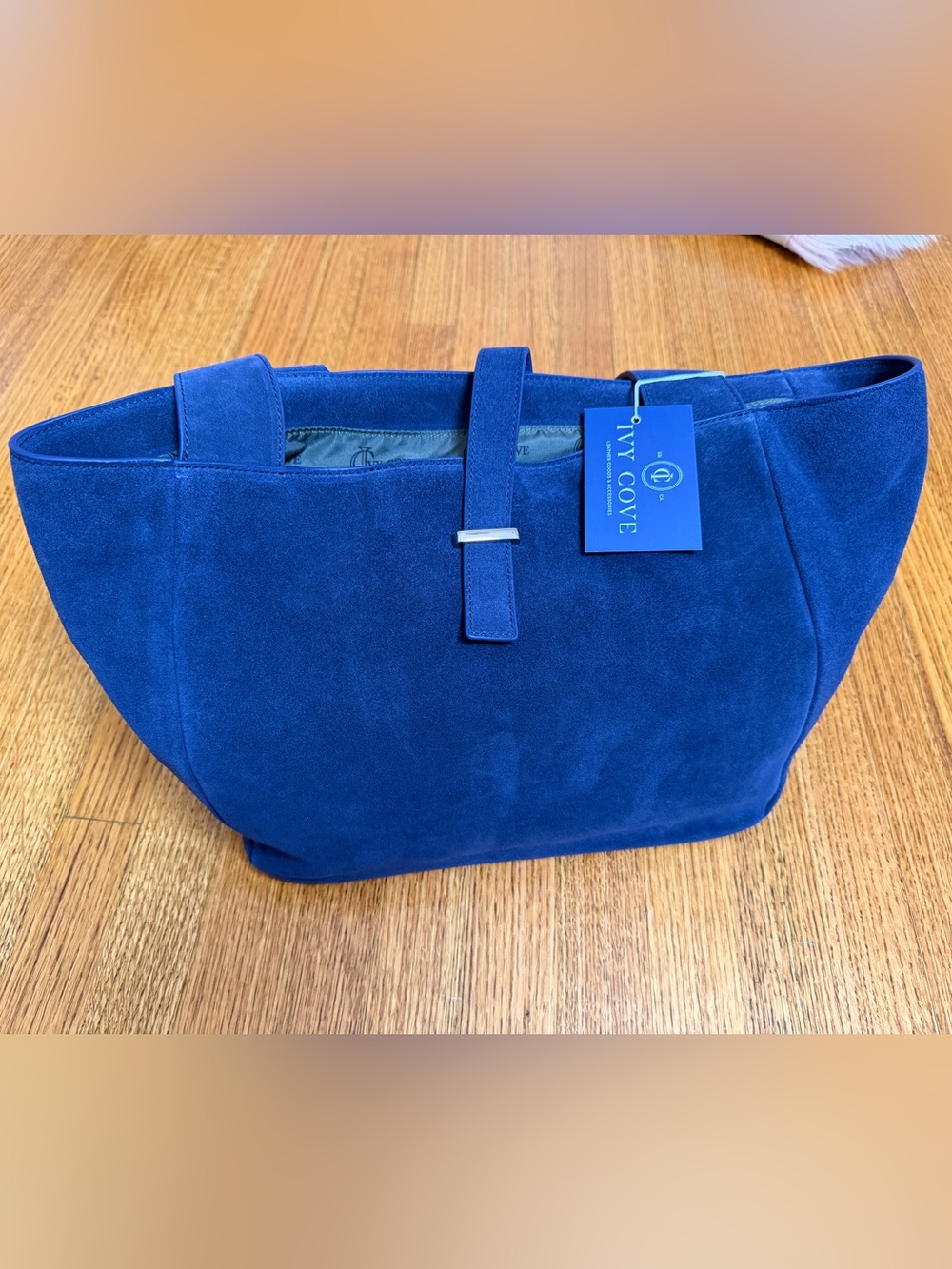 Royal Blue Suede Tote